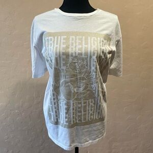 White and cream True Religion t-shirt